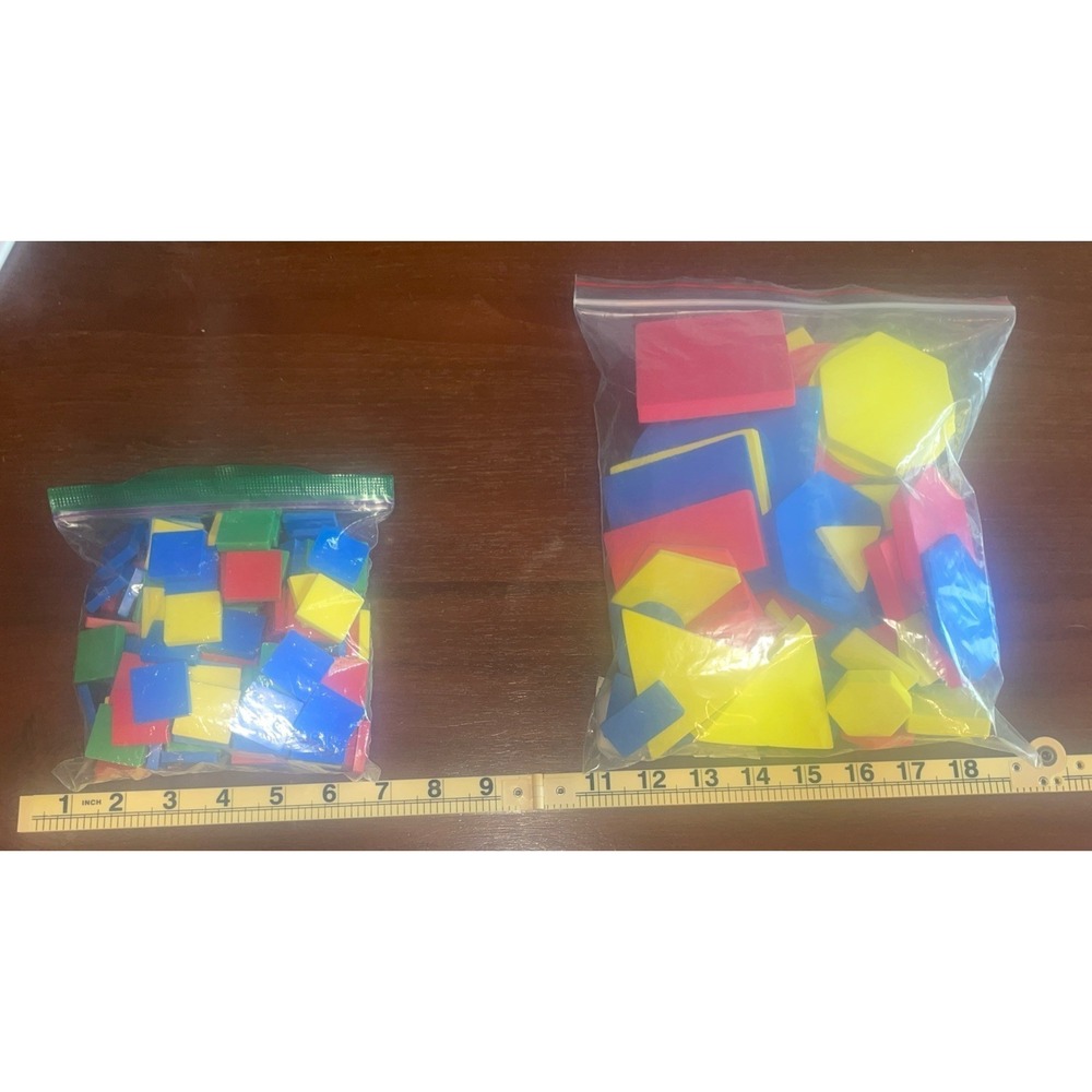 Red Yellow Green Blue Shapes Counting Manipulative Homeschool Tiles Geometry